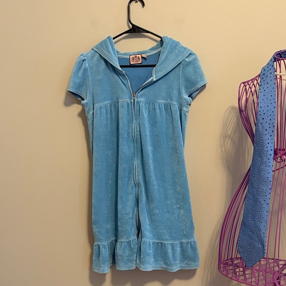 Juicy Couture Dresses & Skirts - Juicy Couture Blue Terry Cloth Dress/Cover-up